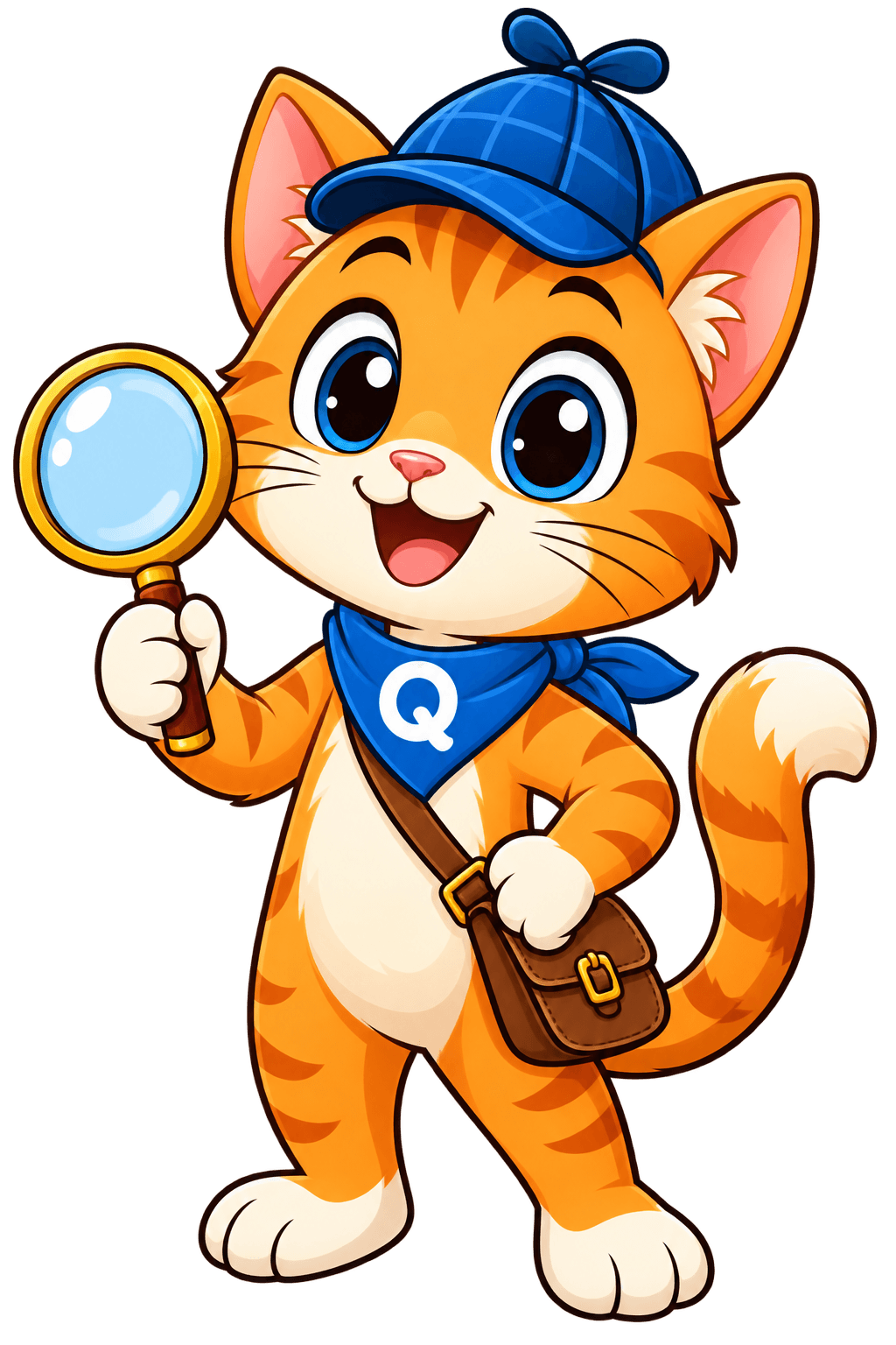 Questy, the Brand Quest detective mascot